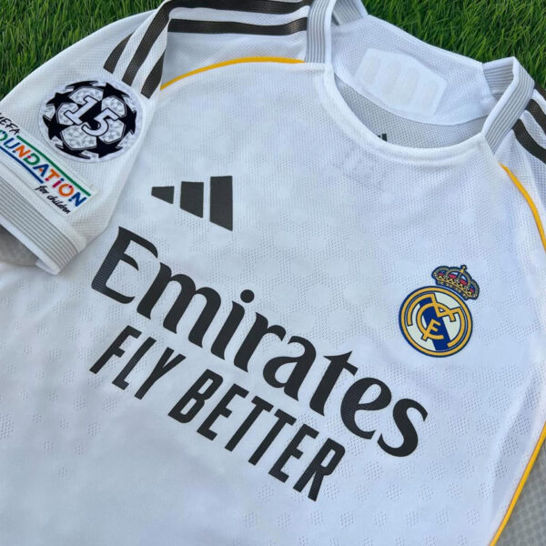 Real Madrid Home Jersey 2025-2026 – Player Version With UCL 15 + UEFA + HP - Image 2