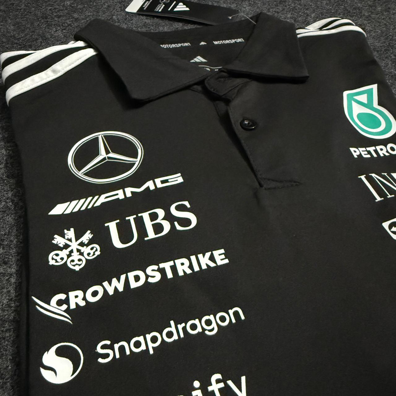 Mercedes-AMG PETRONAS Formula 1 Team Engineers Polo Shirt – Black - Image 2
