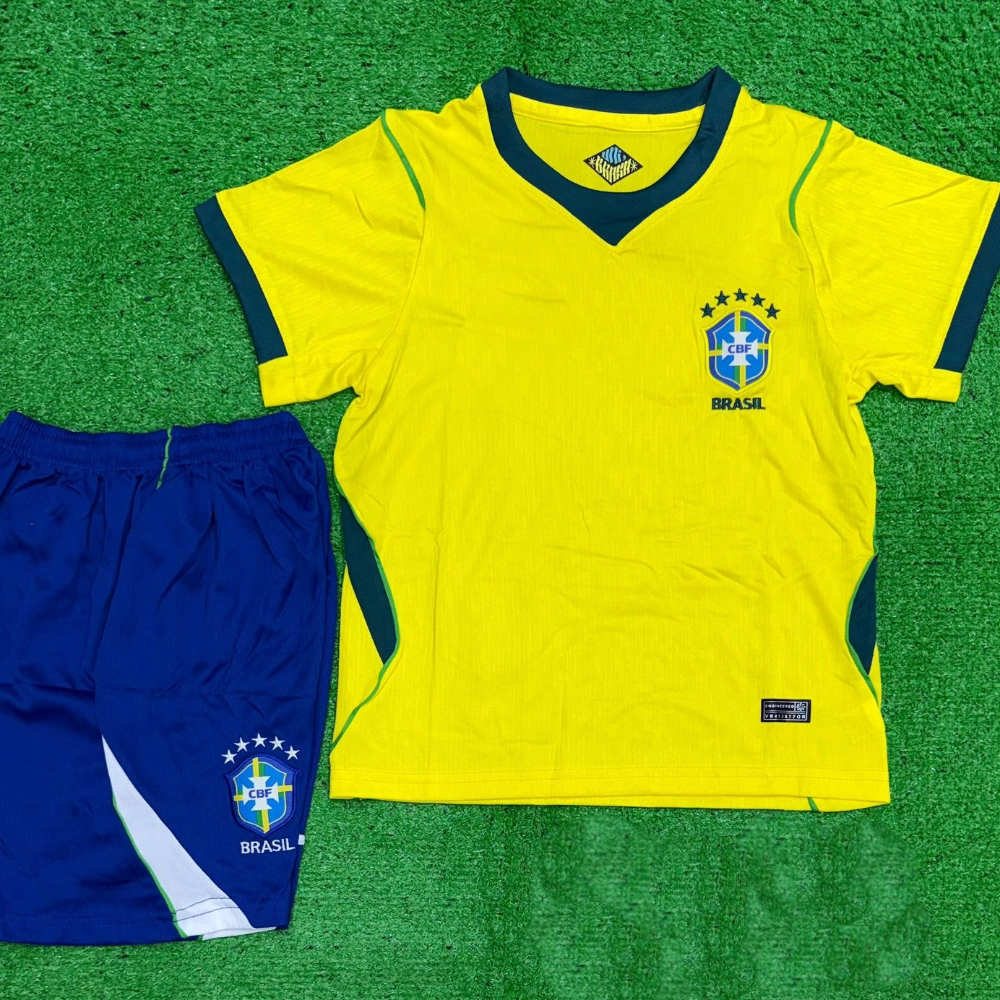 Brazil Home World Cup 2026 Kids Jersey Set - Image 2